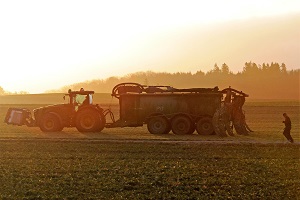 Biosolid injector in field